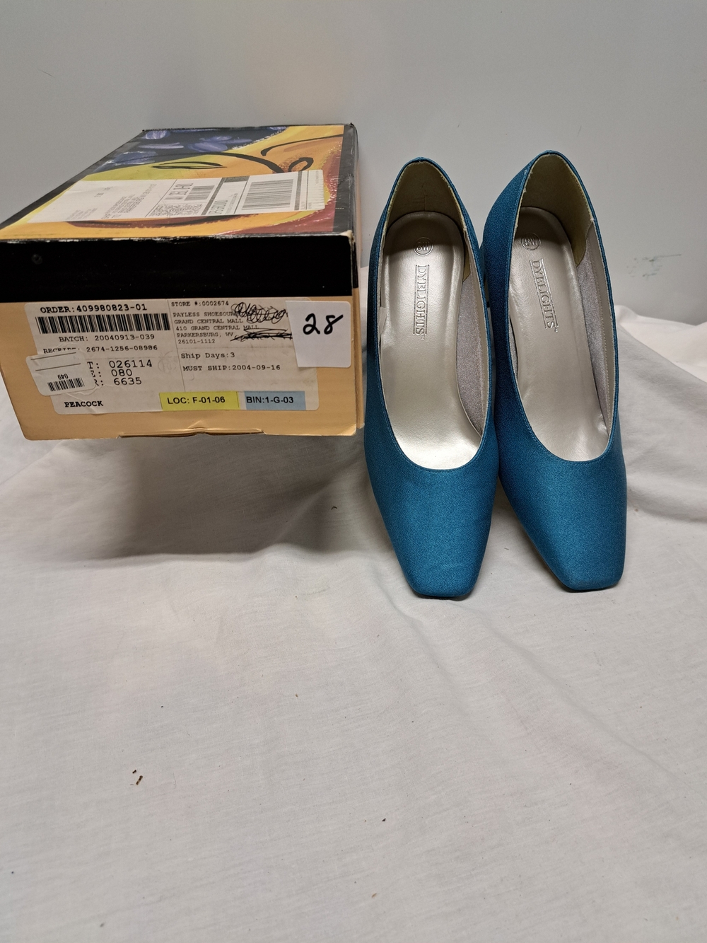 Dyelights Crepe Jane Comfort plus by Predictions Teal Satin Mid-Heel Pumps